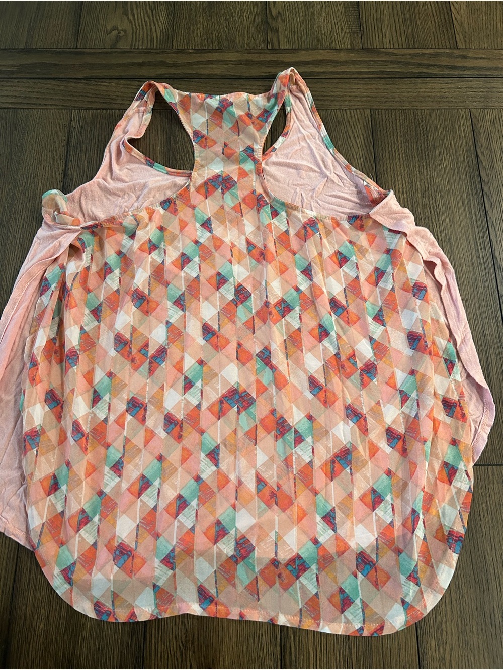 Maurices Light Pink Geometric Racerback Tank - Picture 2 of 3